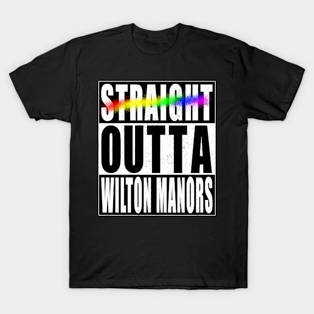 Wilton Manors Gay Pride Not Straight Outta LGBTQ T-Shirt by DIOTHENA